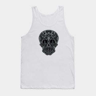 HomeSchoolTattoo SugarSkull SILVER Tank Top